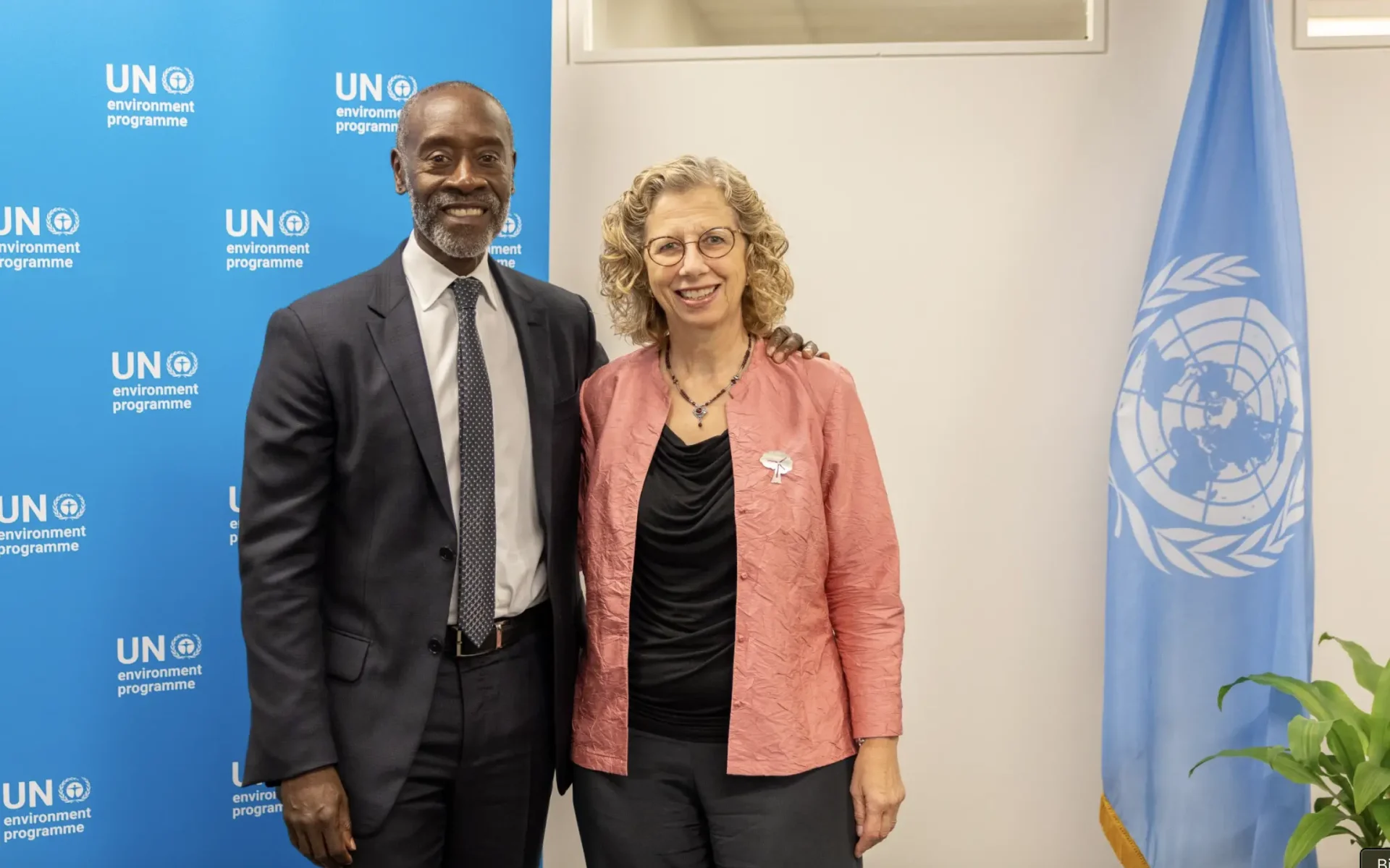 UNEP Goodwill Ambassador Don Cheadle and UNEP Executive Director Inger Andersen